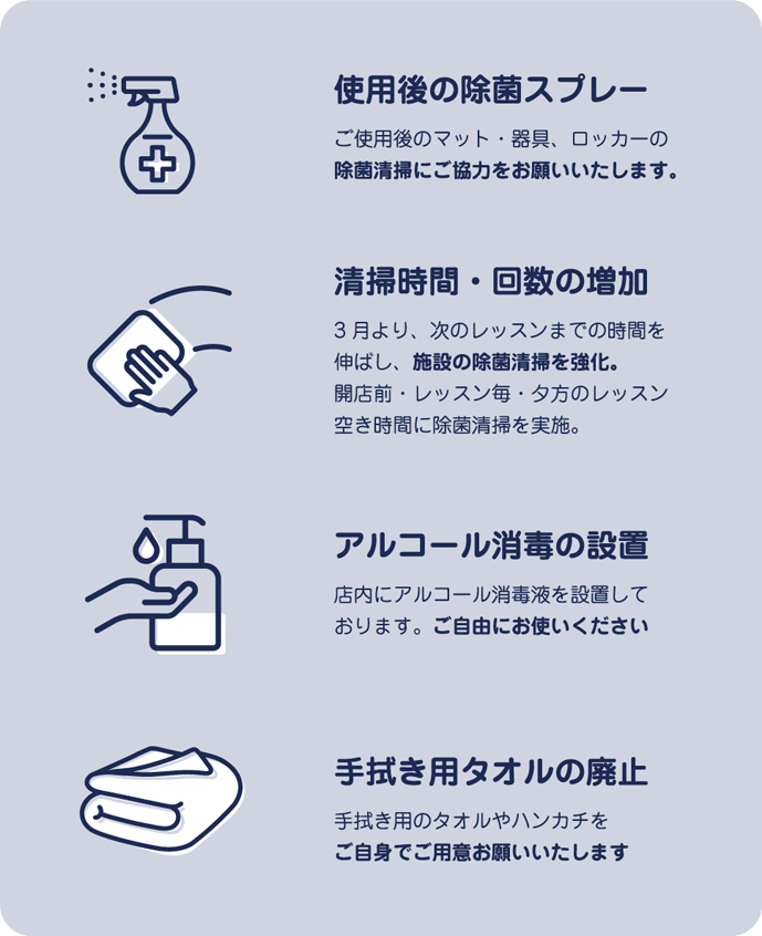 店内の衛生管理についての詳細