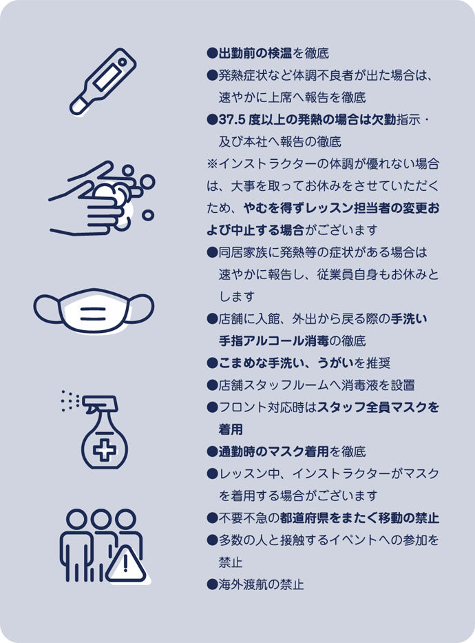 社員の感染予防対策の詳細